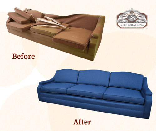 Mid Century Sofa_BrownToBlue