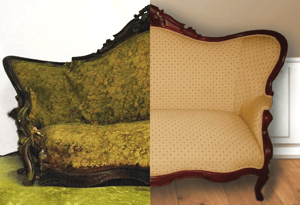 antique settee repair and reupholstery