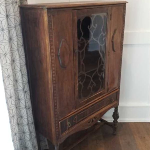 antique restoration: china cabinet before