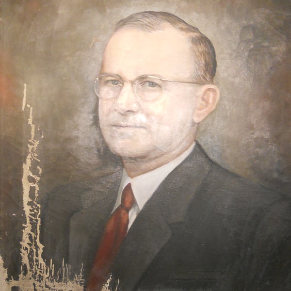 art restoration: hurricane damaged painting before