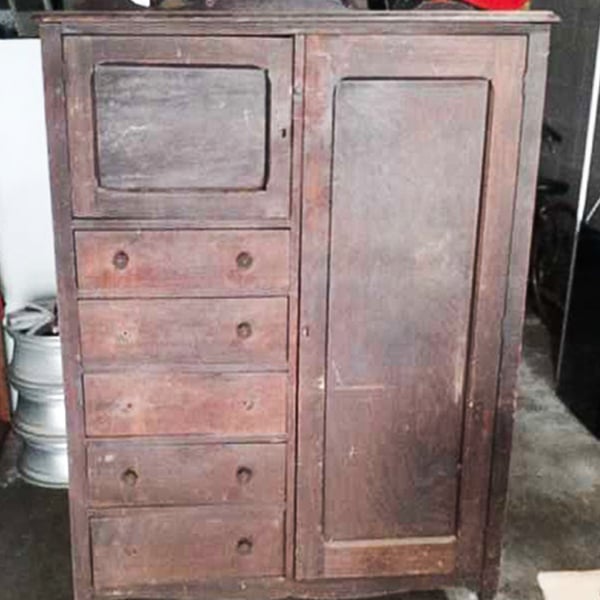 furniture restoration: armoire before