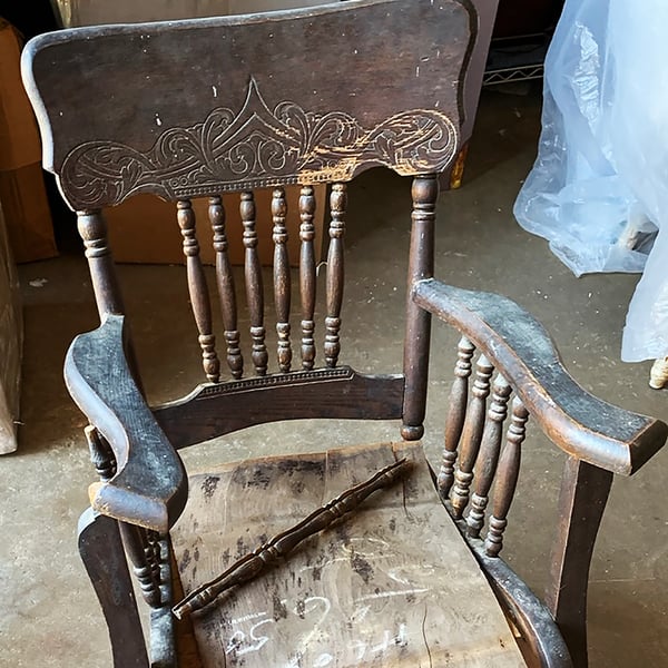 furniture restoration: childs rocker before
