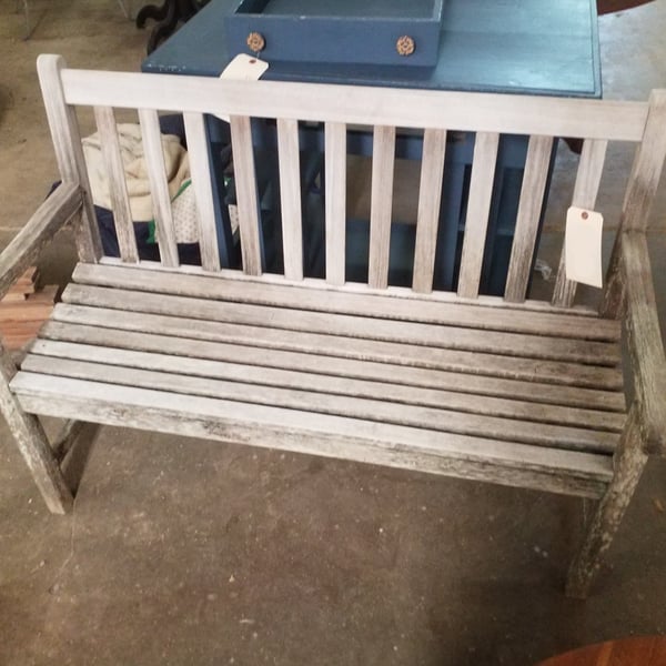 furniture restoration: outdoor wood bench before