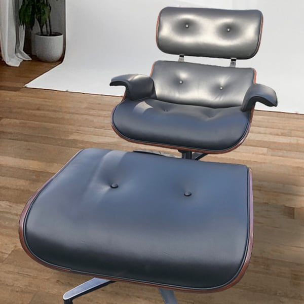 leather vinyl repair restoration: eames chair after