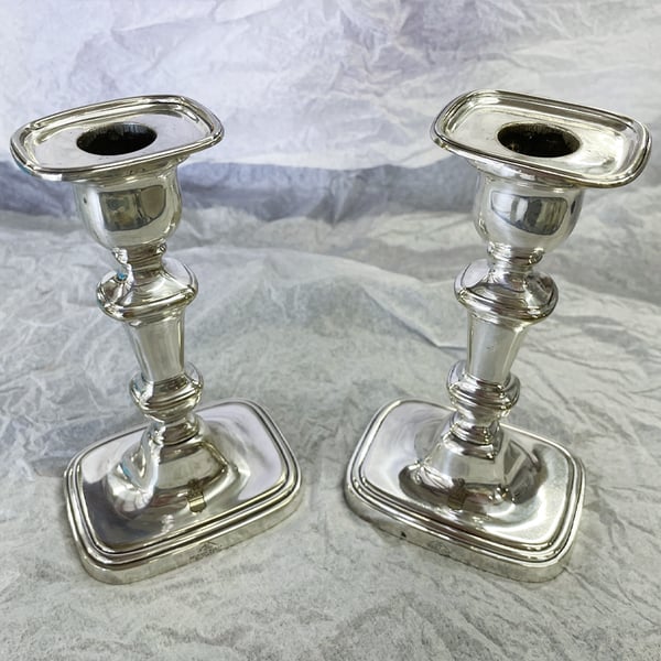silver restoration: silver candlesticks after