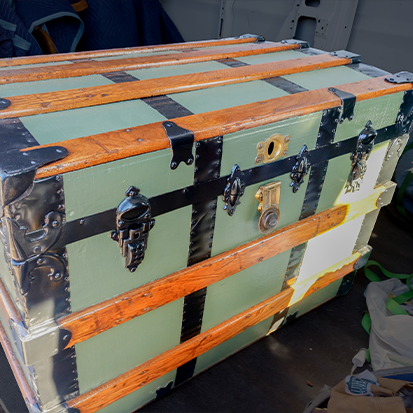 antique trunk restoration trunk after 1