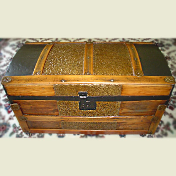 antique trunk restoration trunk after 2
