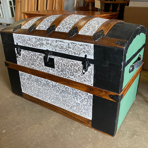antique trunk restoration trunk after 3