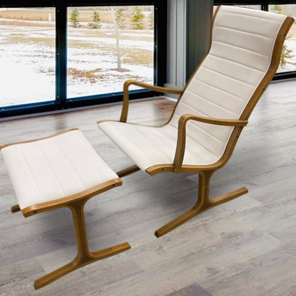furniture upholstery: upholstered chair with ottoman after