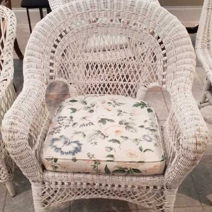 wicker furniture repair restoration round back wicker chair before