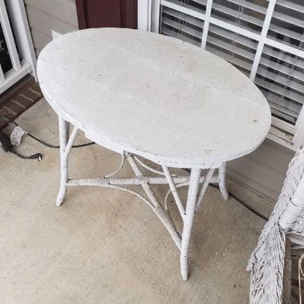 wicker furniture repair restoration wicker table before