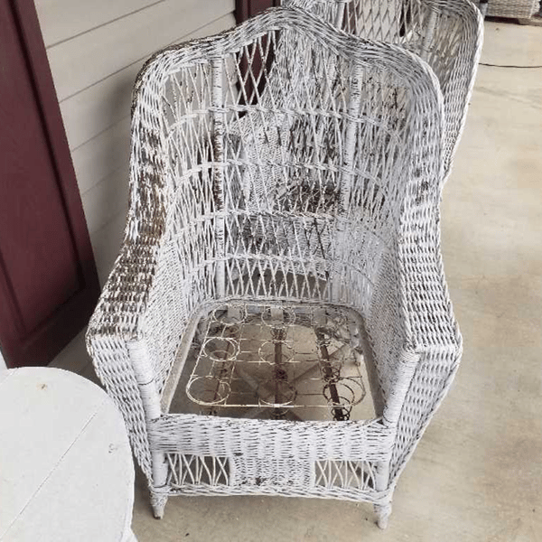 wicker furniture repair restoration wicker white wicker chair before