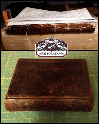 Emergency Treatment of Damaged Books before and after of book restoration