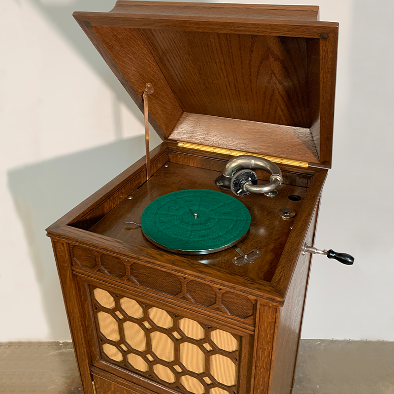 restoration specialties: upright victrola after